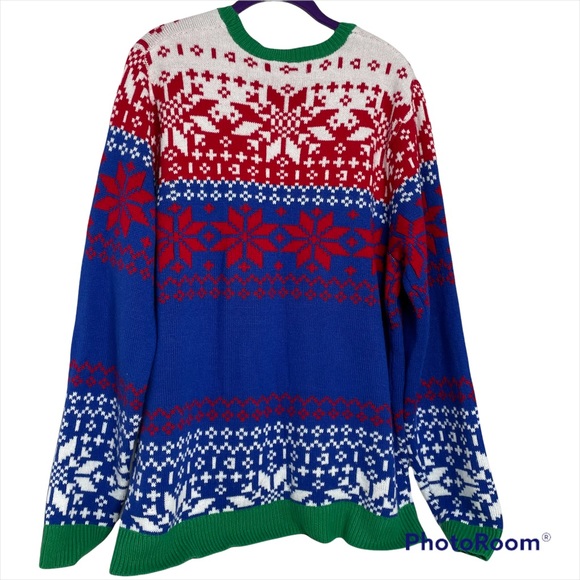 Jolly Sweater Santa Christmas 3D Sequins Embellished Unisex XL - Picture 2 of 12